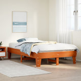 Bed Frame without Mattress Wax Brown 120x190 cm Small Double Solid Wood Pine 855375