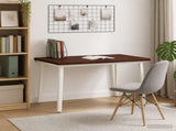 110 x 55 x 75 cm Solid Acacia Wood Dark Brown and White 937475