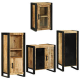 Bathroom Furniture Set 4 pcs Brown Soild Mango Wood 3305688