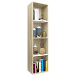 ZNTS Book Cabinet/TV Cabinet White and Sonoma Oak 36x30x114 cm Engineered Wood 800149