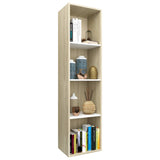 ZNTS Book Cabinet/TV Cabinet White and Sonoma Oak 36x30x114 cm Engineered Wood 800149