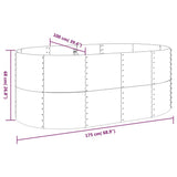 Garden Raised Bed Galvanised Steel 175x100x68 cm Green 319058