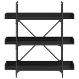 Bookcase 3-Tier Black 100x33x108.5 cm Engineered Wood 837687