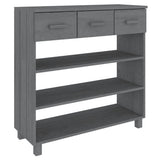 Console Table HAMAR Dark Grey 90x35x90 cm Solid Wood Pine 340466