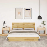 Bed Frame with Headboard without Mattress 160x200 cm Solid Wood Oak 3315740
