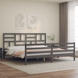 Bed Frame without Mattress Grey 200x200 cm Solid Wood 3194918