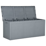 ZNTS Garden Storage Box 270L Grey PP Rattan 151235