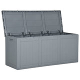 ZNTS Garden Storage Box 270L Grey PP Rattan 151235