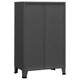 Storage Chest Anthracite Metal 70 x 40 x 115 cm Doors 339623