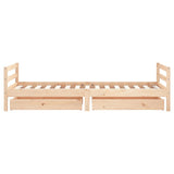 Kids Bed Frame with Drawers 90x190 cm Solid Wood Pine 834447
