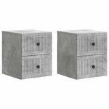 Wall-Mounted Bedside Cabinet with Drawer 2 pcs Concrete Grey 897962