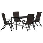 Garden Dining Set 5 pcs Black coffee Poly rattan 3379270