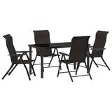 Garden Dining Set 5 pcs Black coffee Poly rattan 3379270