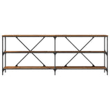 ZNTS Console Table Old Wood 200x30x75 cm Engineered Wood and Steel 863445