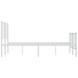 Metal Bed Frame without Mattress with Footboard White 140x190cm 352547