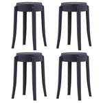 Stackable Stools 4 pcs Black Plastic 247278
