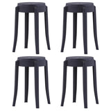 Stackable Stools 4 pcs Black Plastic 247278
