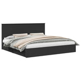 Storage Bed with Headboard Black 200 x 200 cm Engineered Wood 3411174