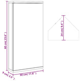 Corner Bathroom Mirror Cabinet Grey 30x24x60 cm 357978
