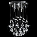Ceiling Lamp with Crystal Beads Silver Sphere 3 x G9 Bulbs 281575