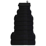 12 Piece Towel Set Black 360 gsm 100% Cotton 137107