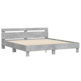 Bed Frame Concrete grey Engineered wood, plywood Double Bed Frame 3207521