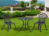 3 Pcs Aluminium Bistro Set Garden Furniture Dining Table Chairs Antique Outdoor Seat Patio Seater T3398P322076