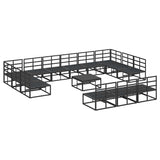 Garden Sofa Set with Cushion Black Aluminium 3378921