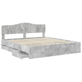 Bed Frame with Drawer Concrete Grey 180 x 200 cm Engineer Wood 3412980