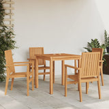 Stackable Garden Chairs 4 pcs 56.5x57.5x91 cm Solid Wood Teak 3157901