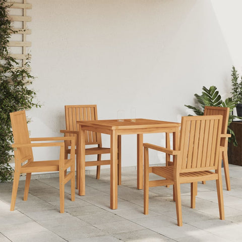 Stackable Garden Chairs 4 pcs 56.5x57.5x91 cm Solid Wood Teak 3157901