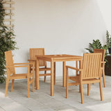 Stackable Garden Chairs 4 pcs 56.5x57.5x91 cm Solid Wood Teak 3157901