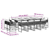 13 Piece Garden Dining Set with Cushions Mix Beige Poly Rattan 3211584