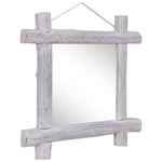 Log Mirror White 70x70 cm Solid Reclaimed Wood 283932