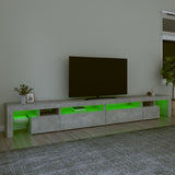 ZNTS TV Cabinet with LED Lights Concrete Grey 290x36.5x40 cm 3152805