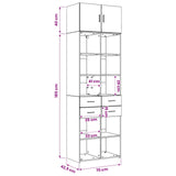 Storage Cabinet with Shelves Black Oak 70 x 42.5 x 225 cm 3446672