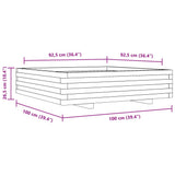 Garden Planter 100x100x26.5 cm Impregnated Wood Pine 847322