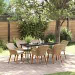 Garden Dining Set with Cushion 7 pcs Beige Poly Rattan 3261695