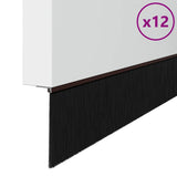 Screw-on Door Brush Seals 12 pcs Brown 100 cm Aluminium Alloy 42019461