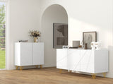 Modern Luxe High Gloss Sideboard, with Hairpin Legs - White T3398P530739