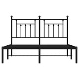 Metal Bed Frame without Mattress with Headboard Black 150x200cm 353539