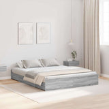 Storage Bed Frame Grey Sonoma 140 x 190 cm Engineered Wood 3335314