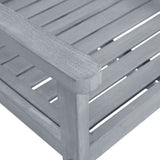 Outdoor Chair Set of 2 Grey Solid Acacia Wood Standard Durable 45944