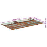 Rectangular Table Top 60x100 cm 15-16 mm Solid Reclaimed Wood 286045