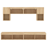 6 Piece TV Wall Units with LED Sonoma Oak Engineered Wood 3216706