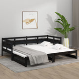Pull-out Day Bed without Mattress Black 2x cm 820326