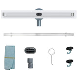 360&deg Shower Drain with Slim Model Silver 60 cm 42015986