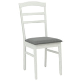 Dining Chair 2 pcs White and Grey Solid Rubber Wood 42020496
