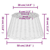 Ceiling Lamp Shade Brown 50x30 cm Wicker 364379