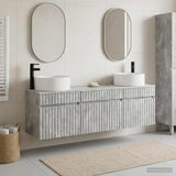 Bathroom Cabinet Set 3 pcs Concrete Grey 49 x 44.5 x 65.5 cm 3405780